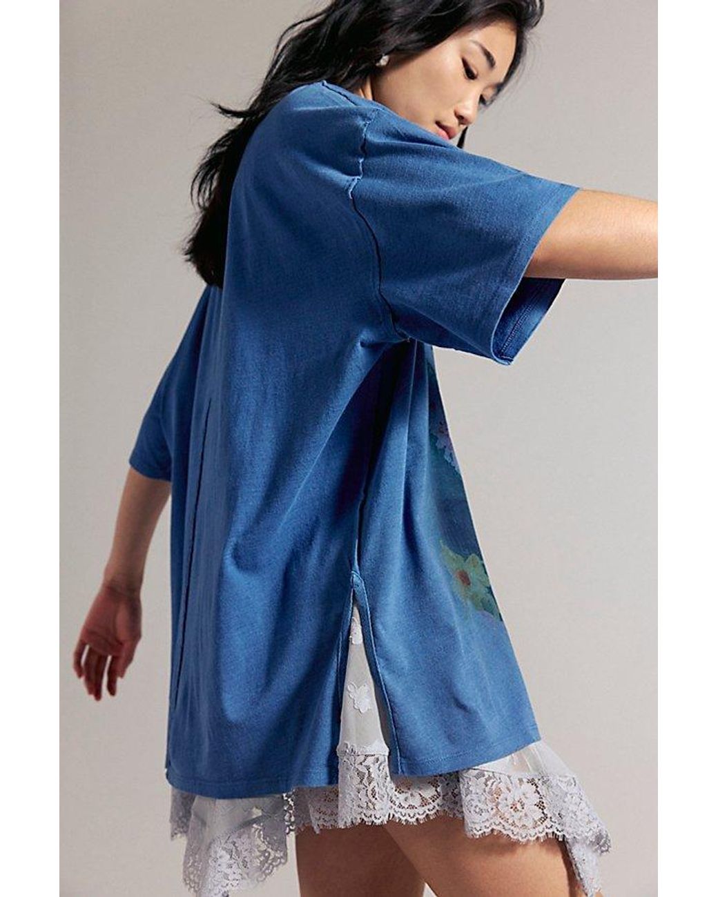 Free People Blue Landscape Tee
