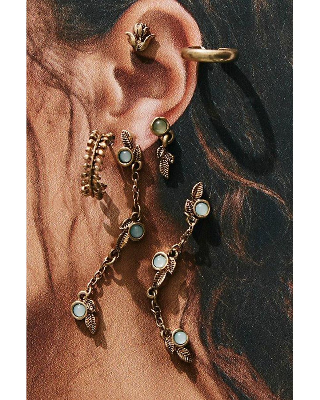 Free People Multicolor Driftwood Earring Set