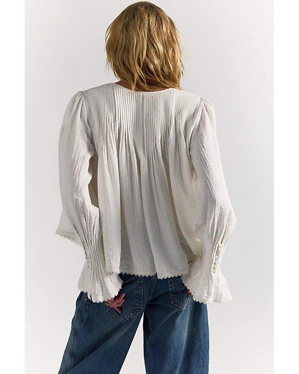 Free People Natural Thousand Pintucks Blouse