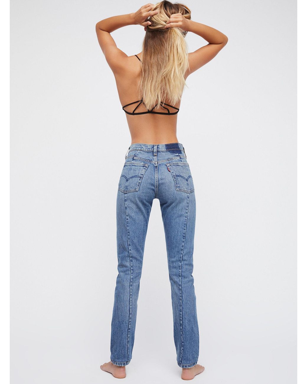 Free People Levi's 501 Skinny Altered Jeans in Blue | Lyst