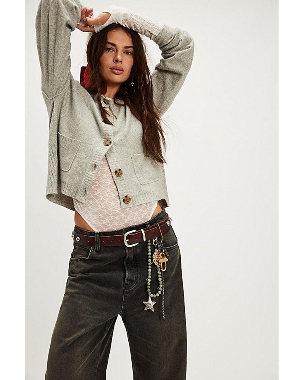 Free People White Deep Trance Dropped Boyfriend Jeans