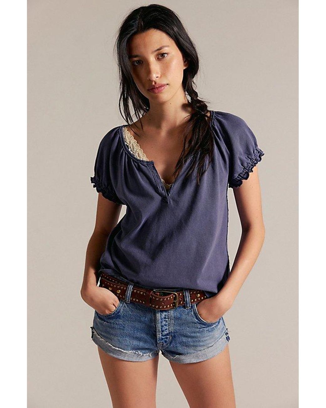 Free People Blue Issa Tee