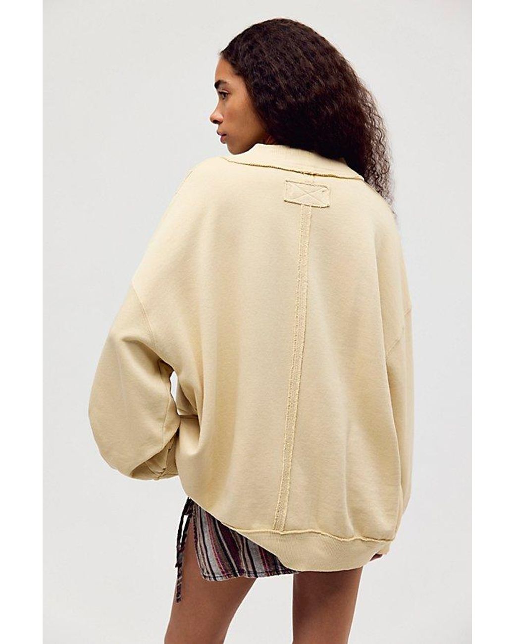 Free People Natural Palm Spring Turtleneck Graphic Pullover