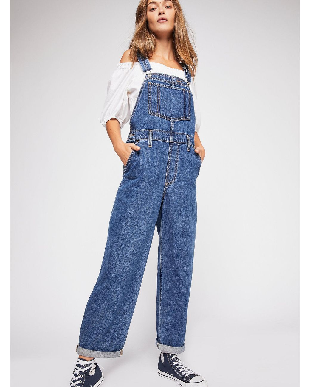 Free People Levi's Baggy Denim Overalls 