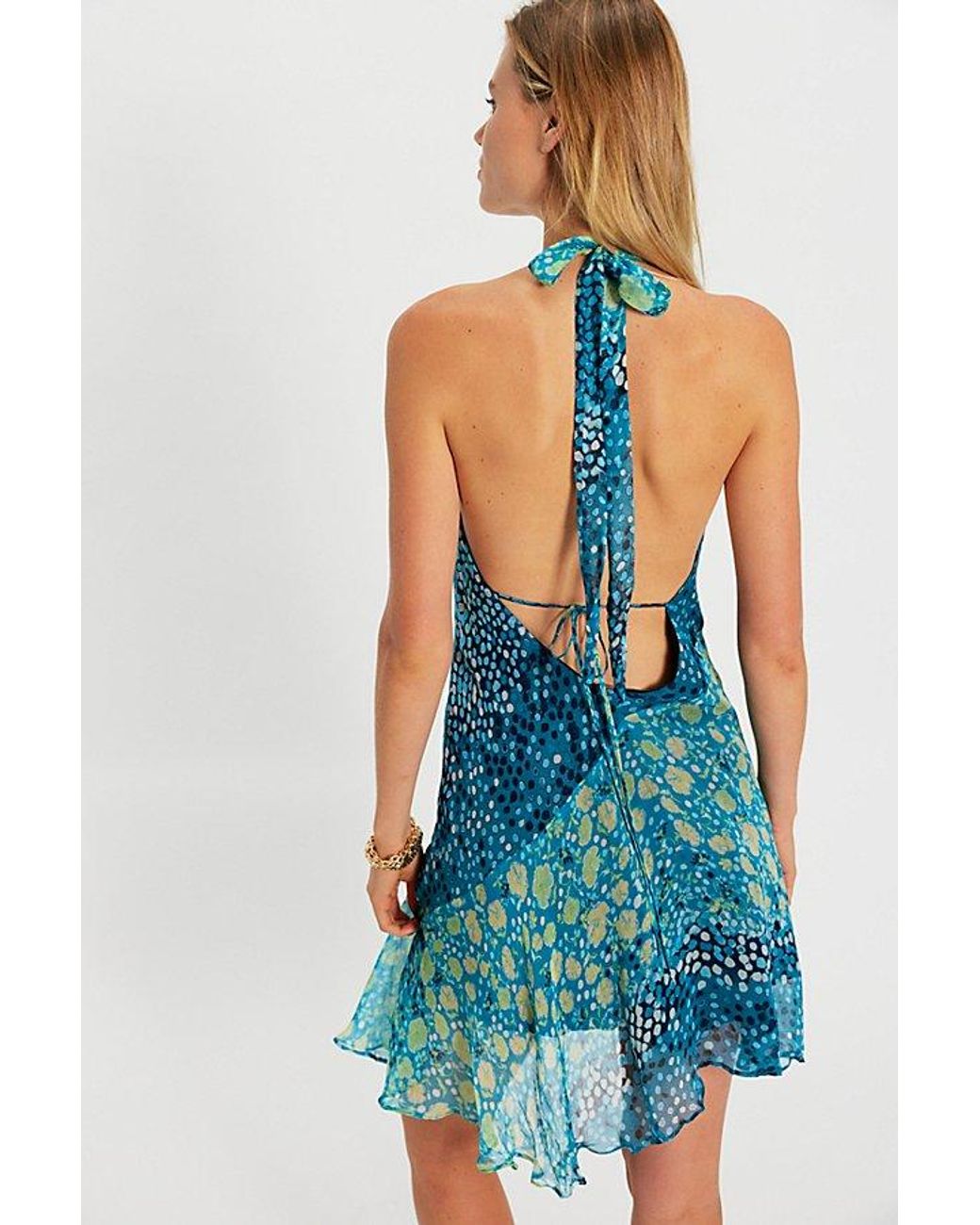 Free People Blue Donna Mini Dress