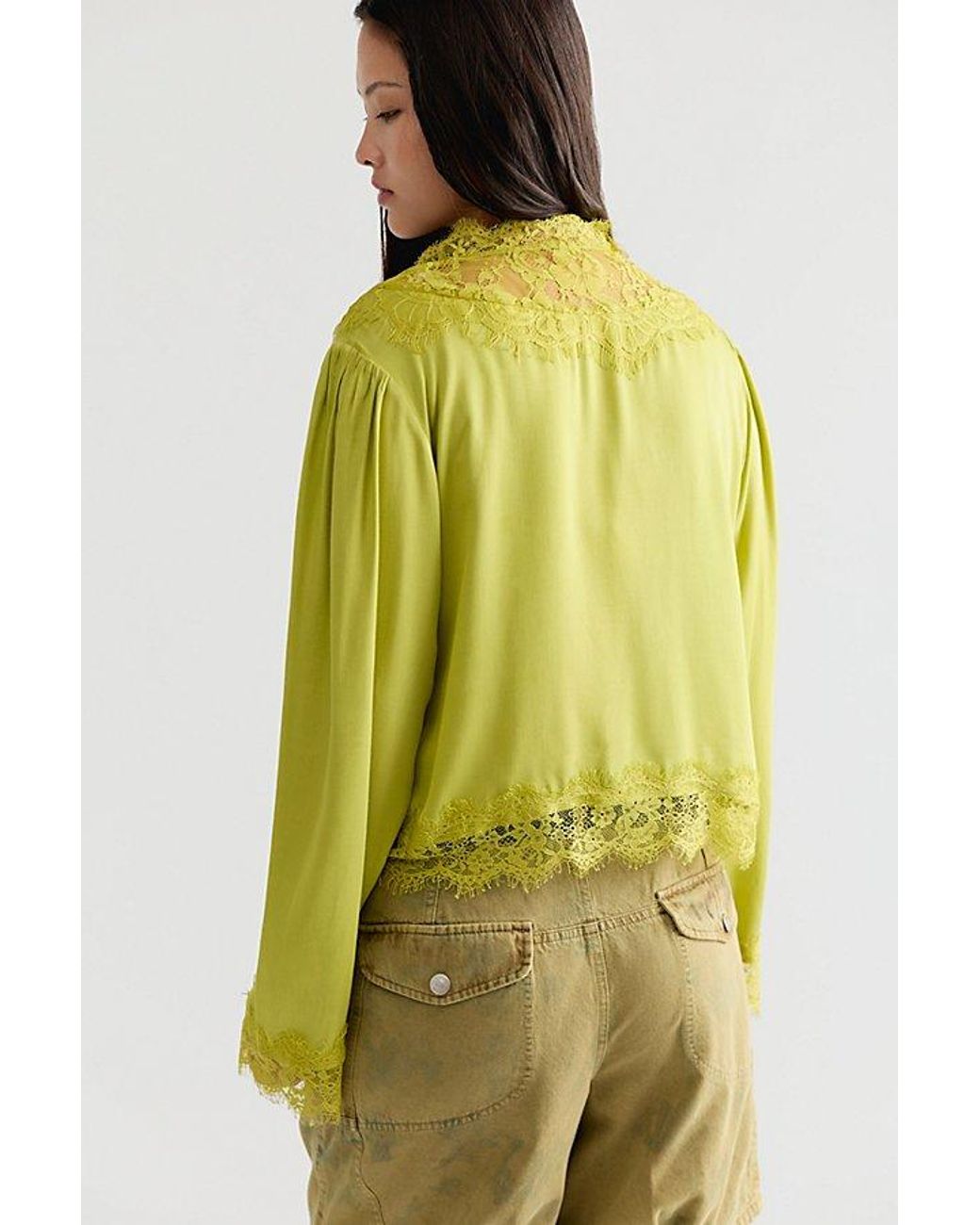 Free People Yellow Heirloom Blouse