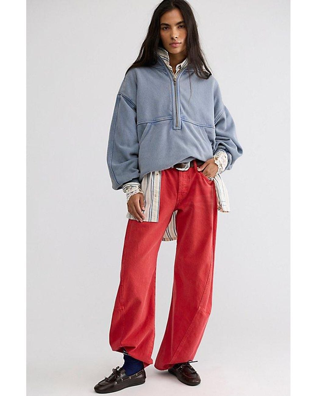 Free People Multicolor Fable Low-Rise Twisted Bowed Jeans