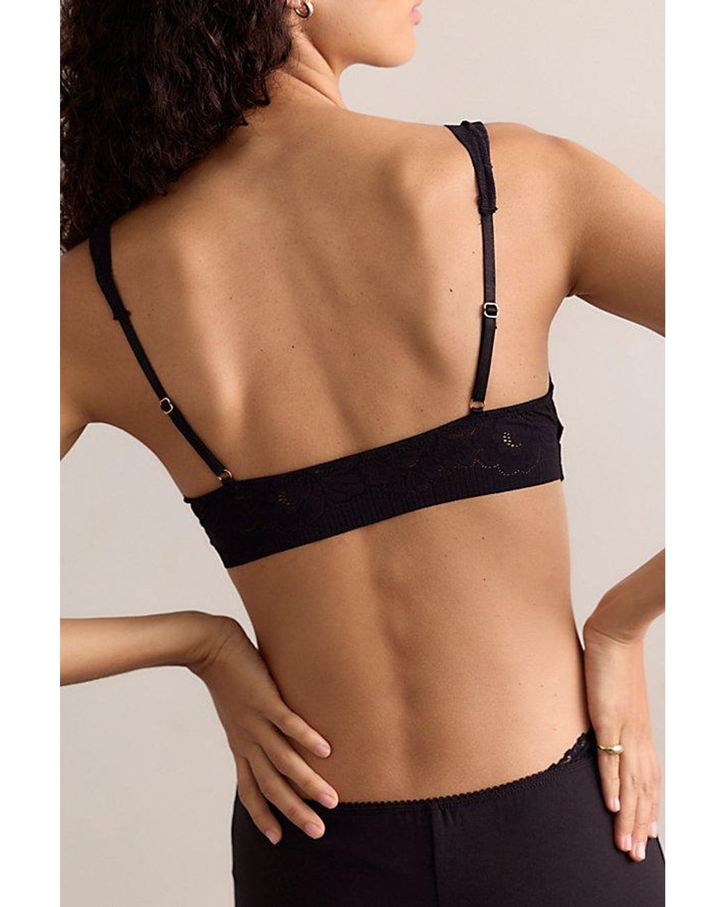 Intimately By Free People Black Smooth Talking Lace Wide-Strap Bralette By