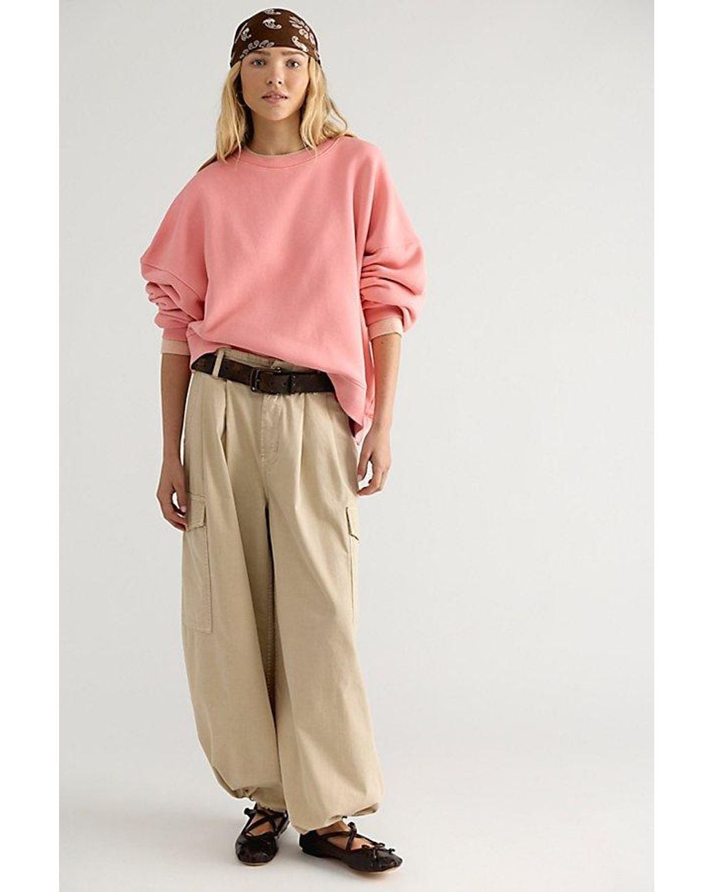 Free People Pink Jj Asymmetric Sweatshirt