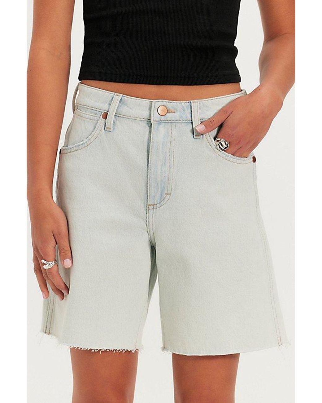 Wrangler Black Mid-Thigh Cowboy Shorts