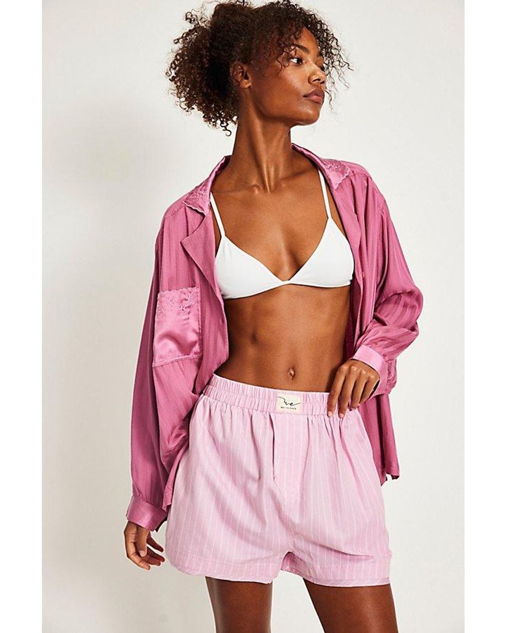Free People Brown Day To Day Striped Boxers