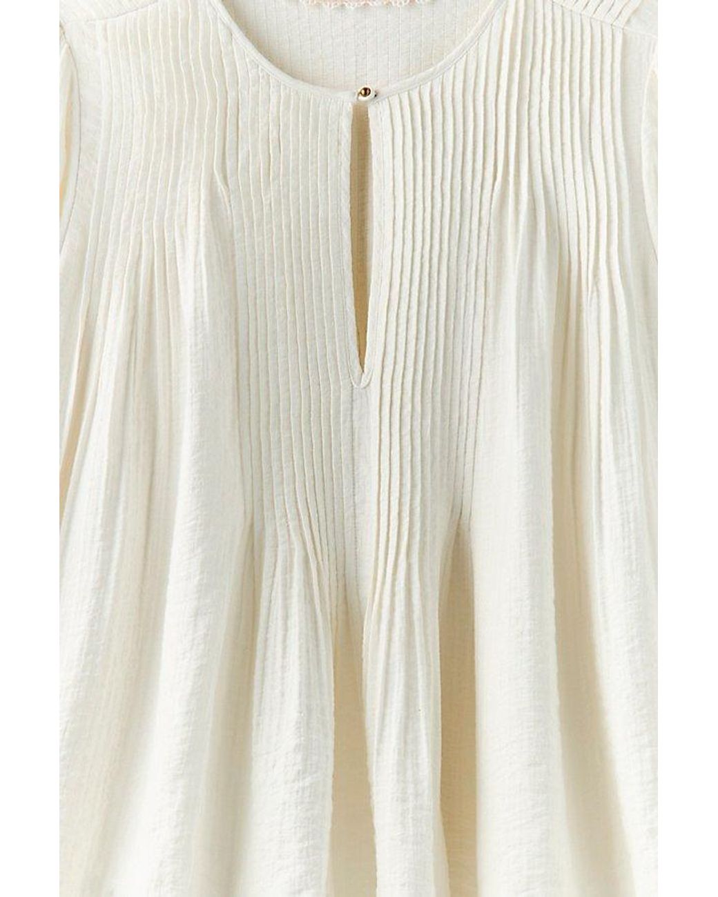 Free People Natural Thousand Pintucks Blouse
