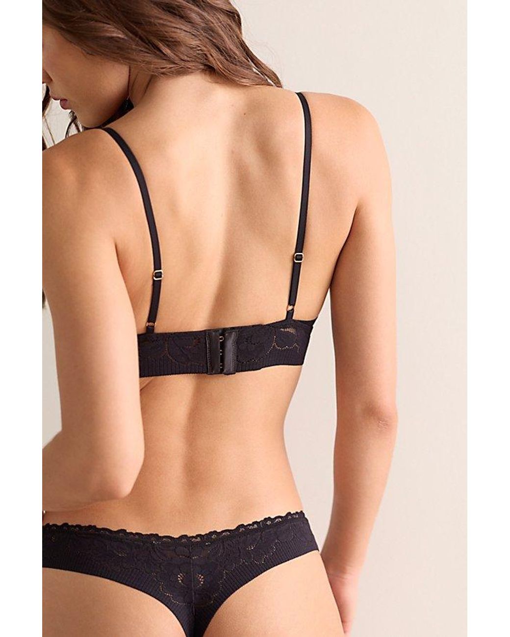 Intimately By Free People Black Smooth Talking Lace Triangle Bralette By