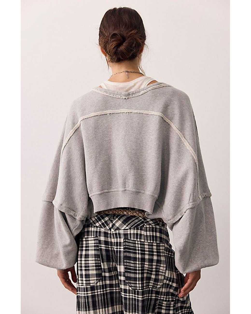 Free People Gray Shrug It Off Sweatshirt
