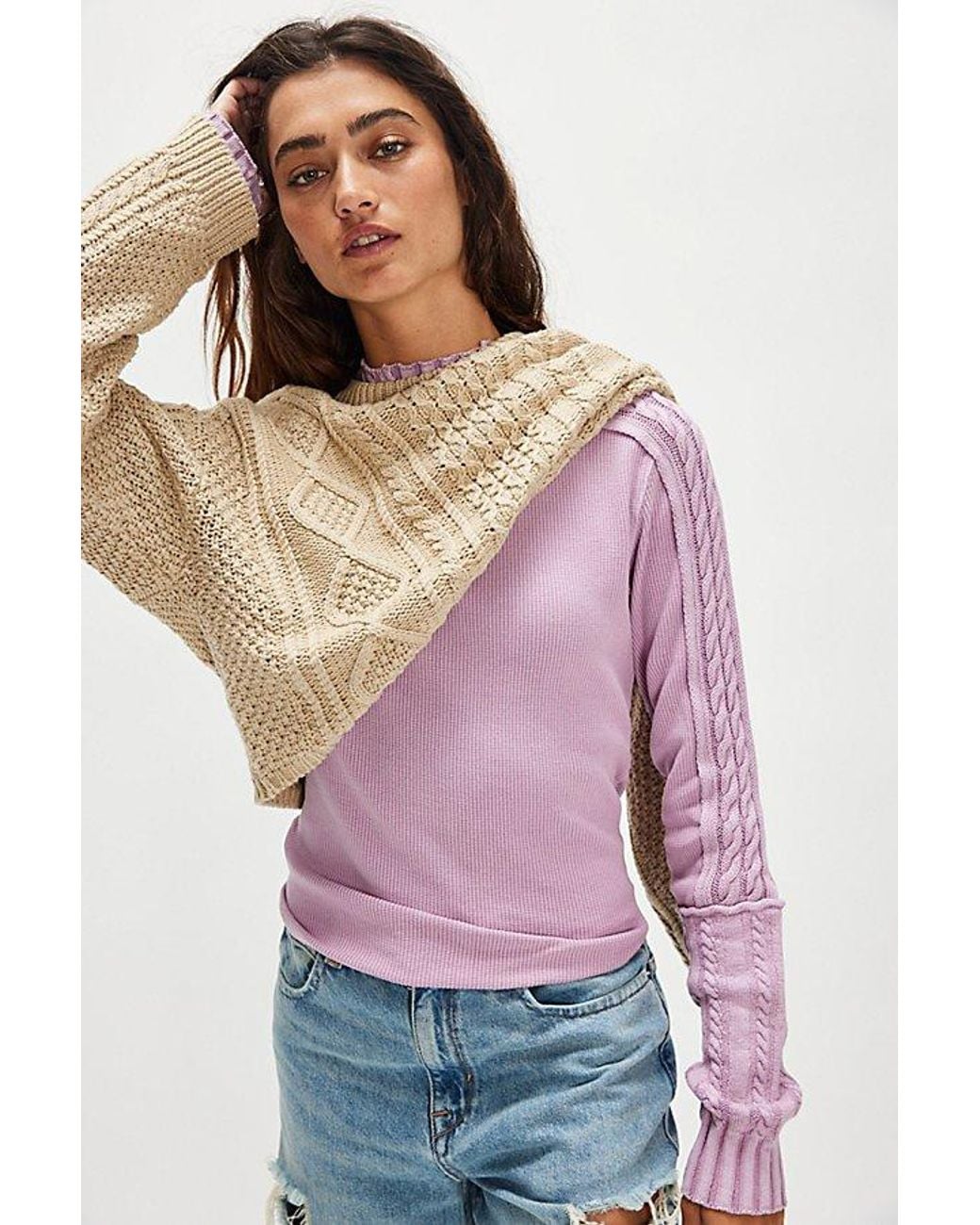 Free People Purple Breezy Swit Top