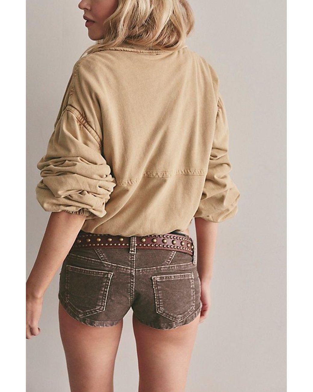 Free People Brown Midas Cord Micro Shorts