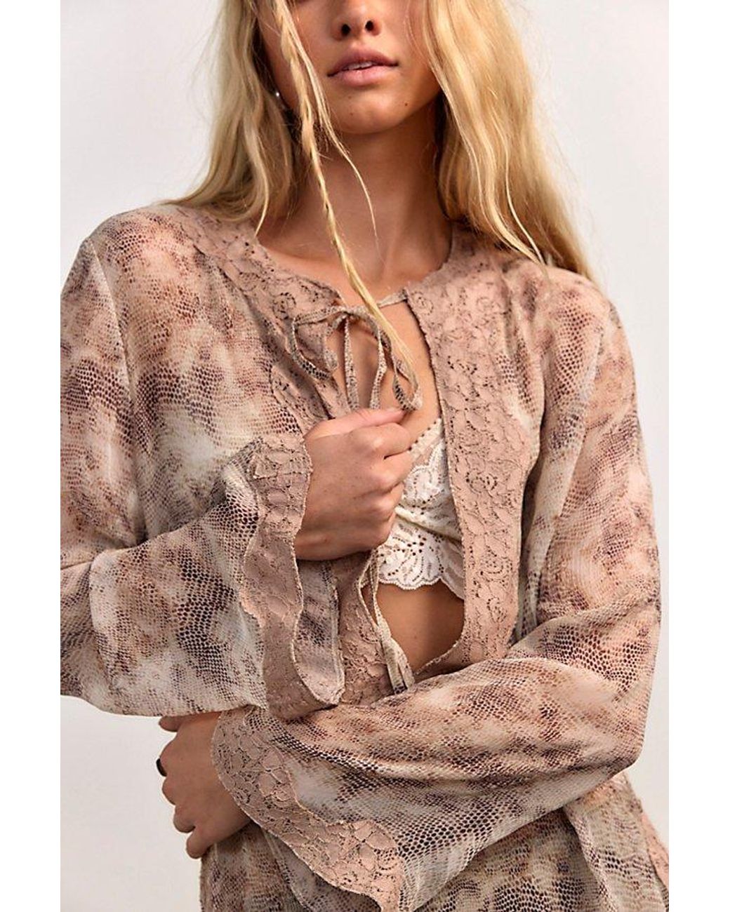 Free People Natural Grace Kelly Sheer Kaftan Top