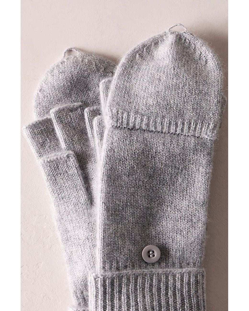 Free People Gray Cmere Convertible Mittens