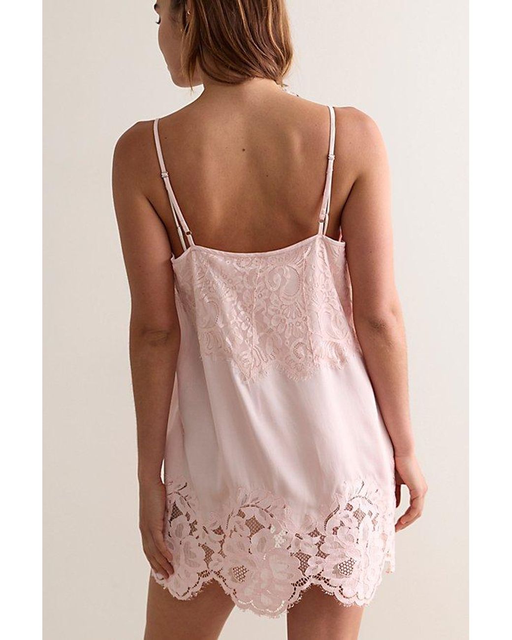 Intimately By Free People Pink Sweet Heirloom Mini Slip Dress By