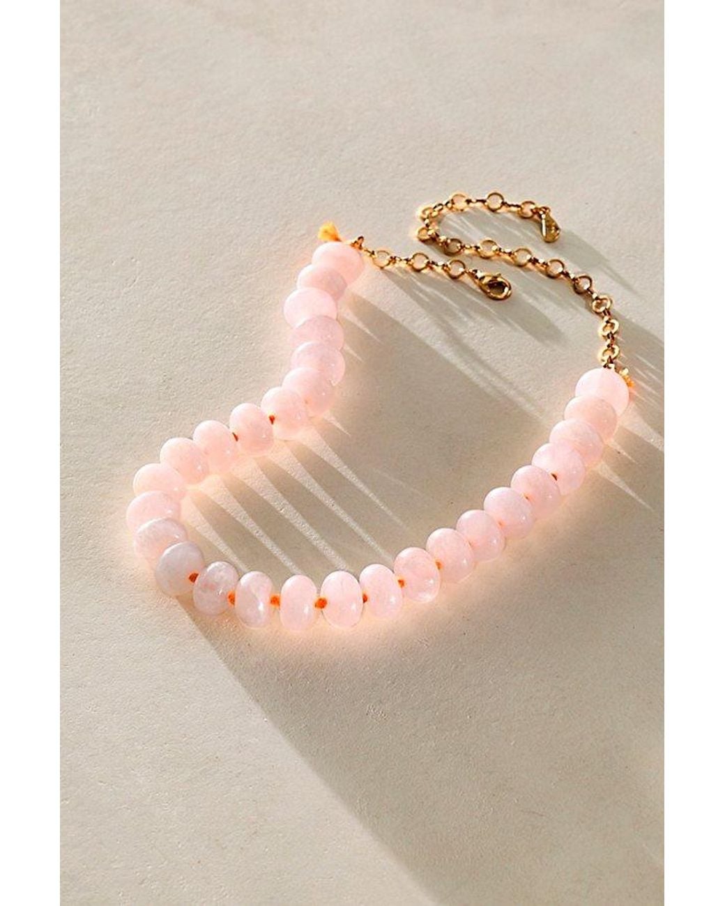 Free People Brown Sabina Semiprecious Beaded Stone Choker Necklace
