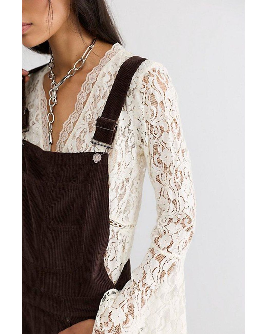 Free People Multicolor Good Luck Cord Overalls