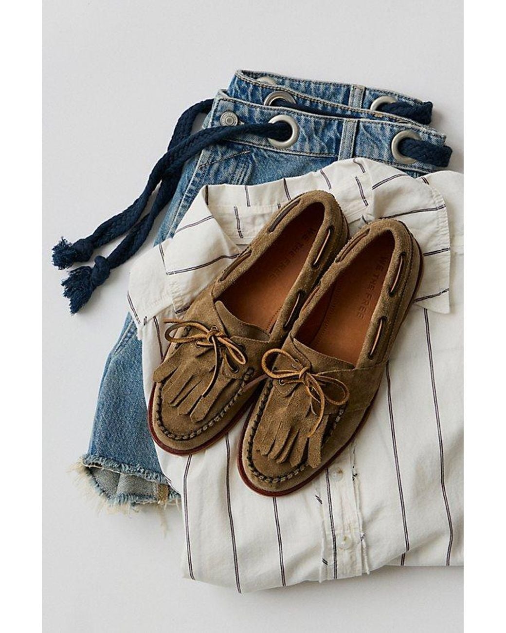 Free People Blue We The Free Benny Boat Shoes