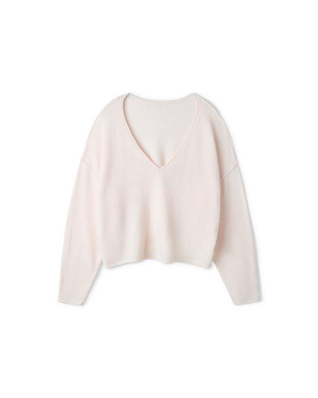 Free People Natural See Me V-Neck Knit Pullover