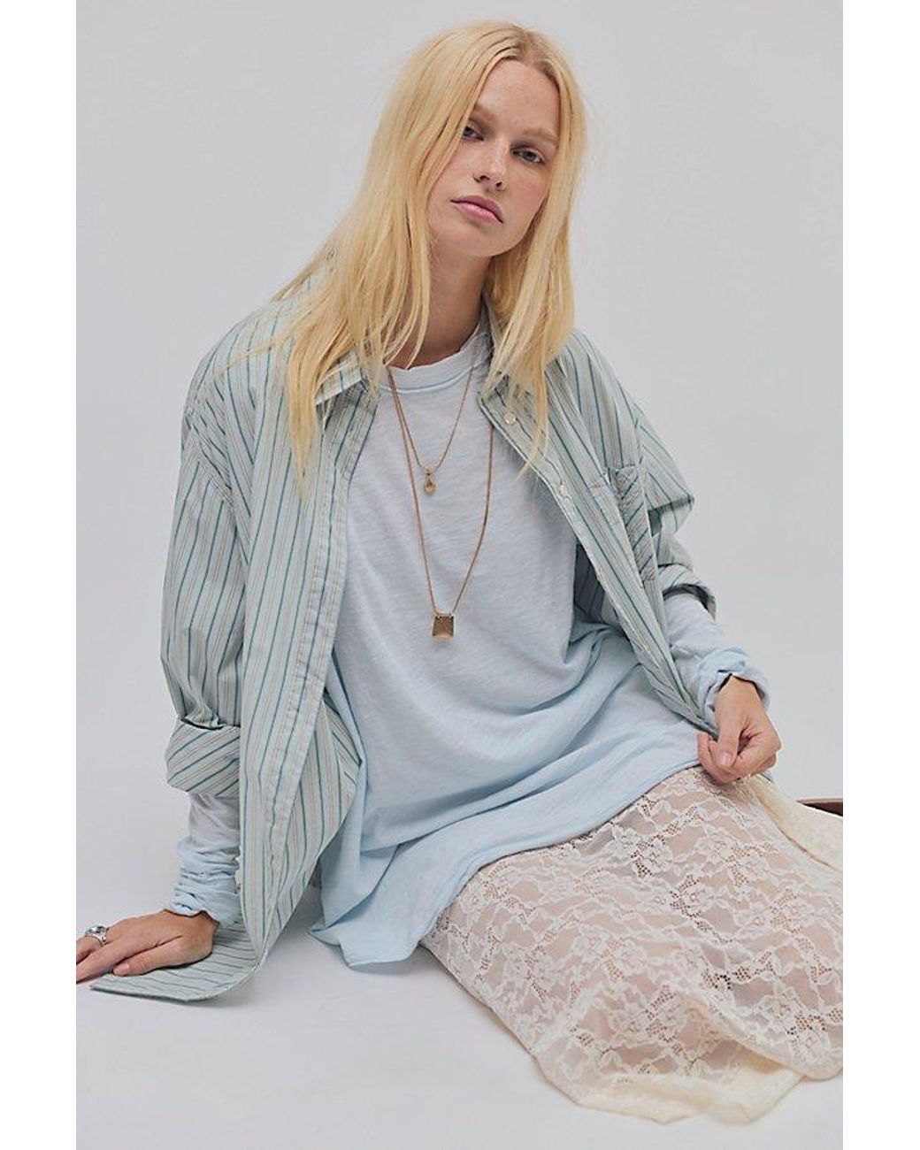 Free People Blue Arden Tee
