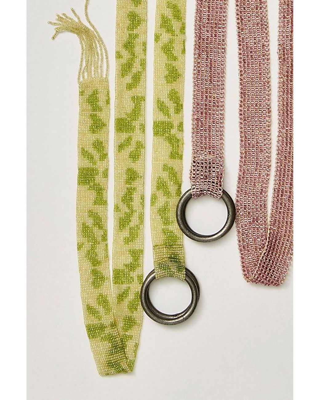 Free People Multicolor Bailey Beaded Print Wrap Belt