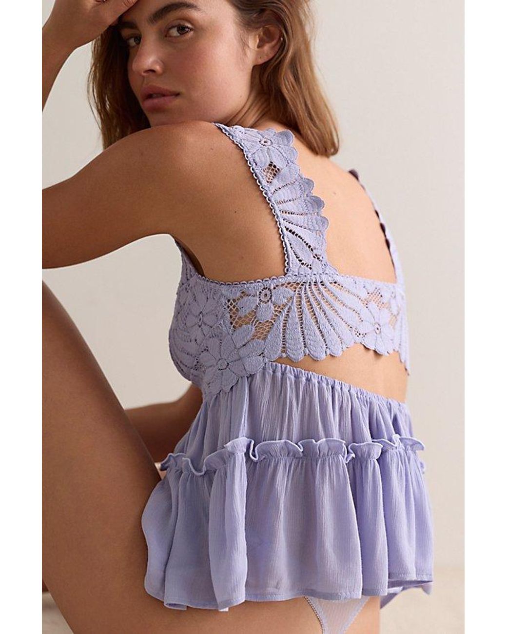 Free People Purple Petal Party Shapeless Cami