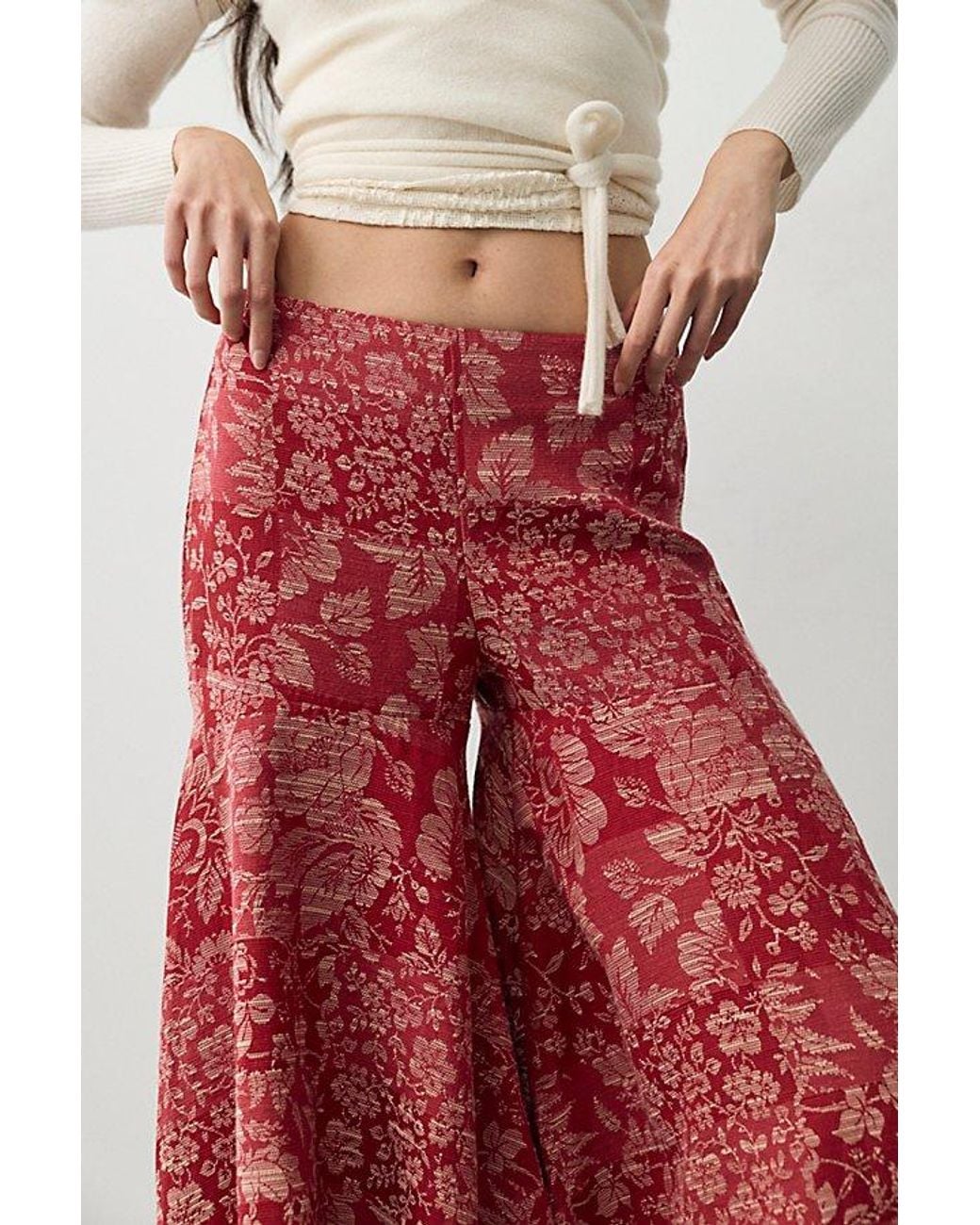 Free People Red Full Circle Skirt Pants