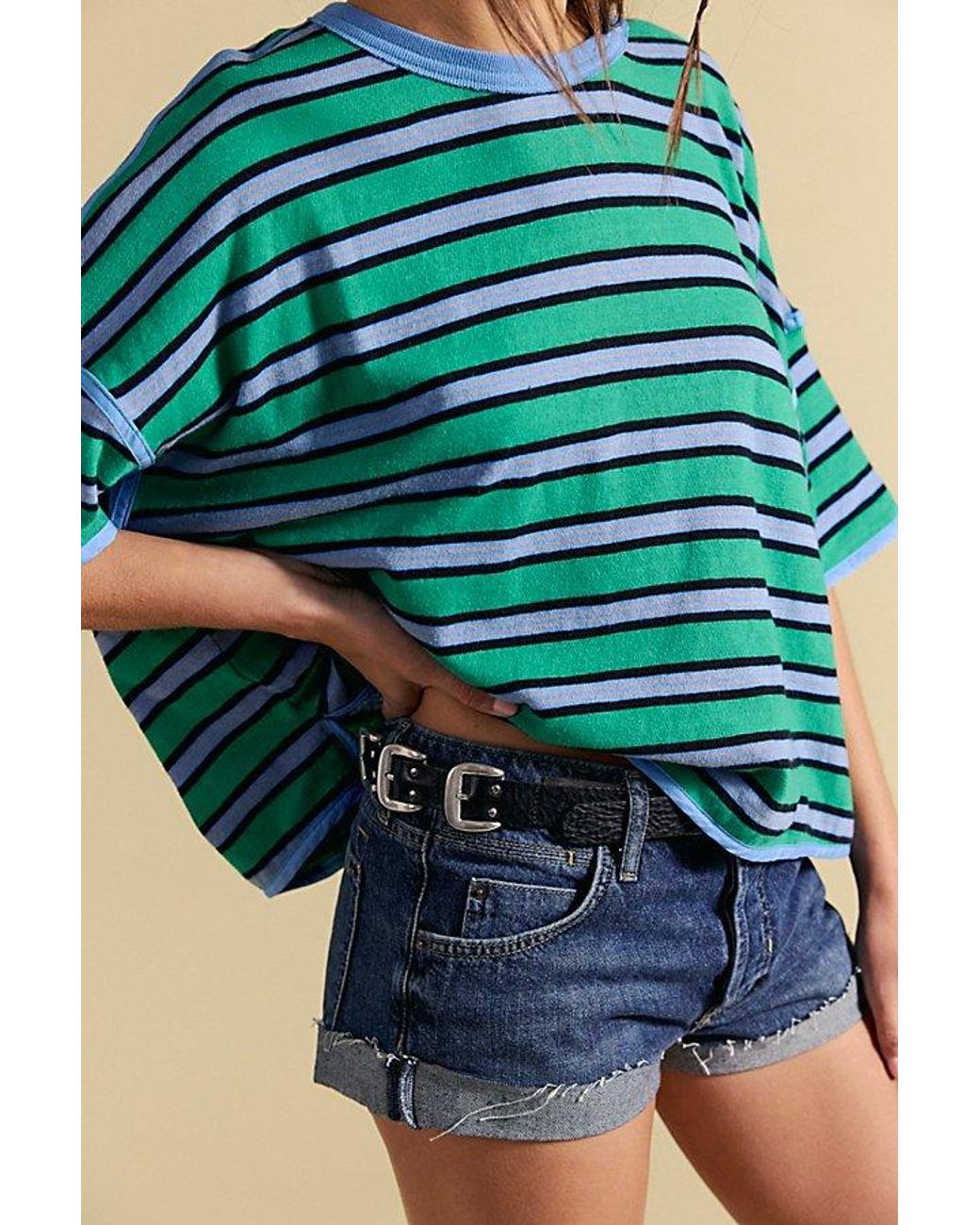 Free People Black Cali Cuffed Shorties