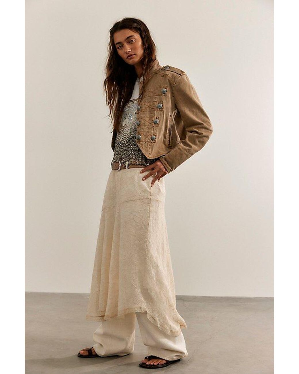 Free People Natural Ryland Band Jacket