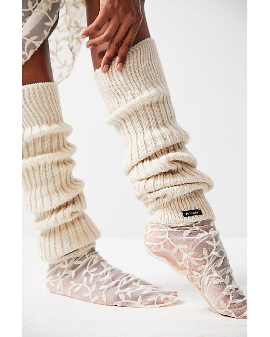 Free People Natural Delaney Ribbed Leg Warmer