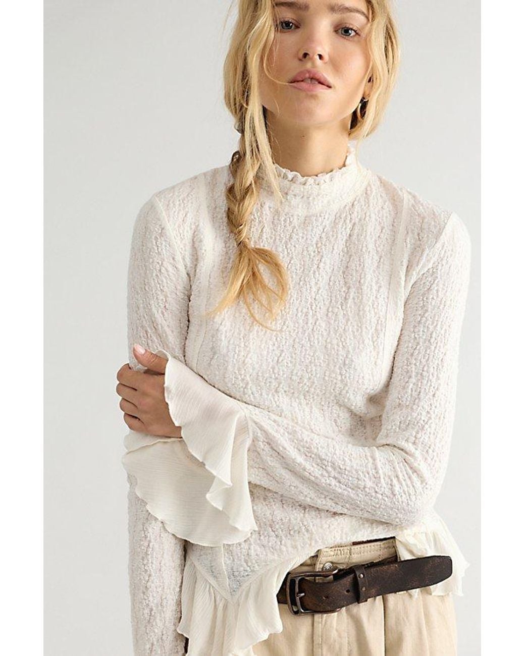 Free People Natural Hope Long Sleeve Blouse