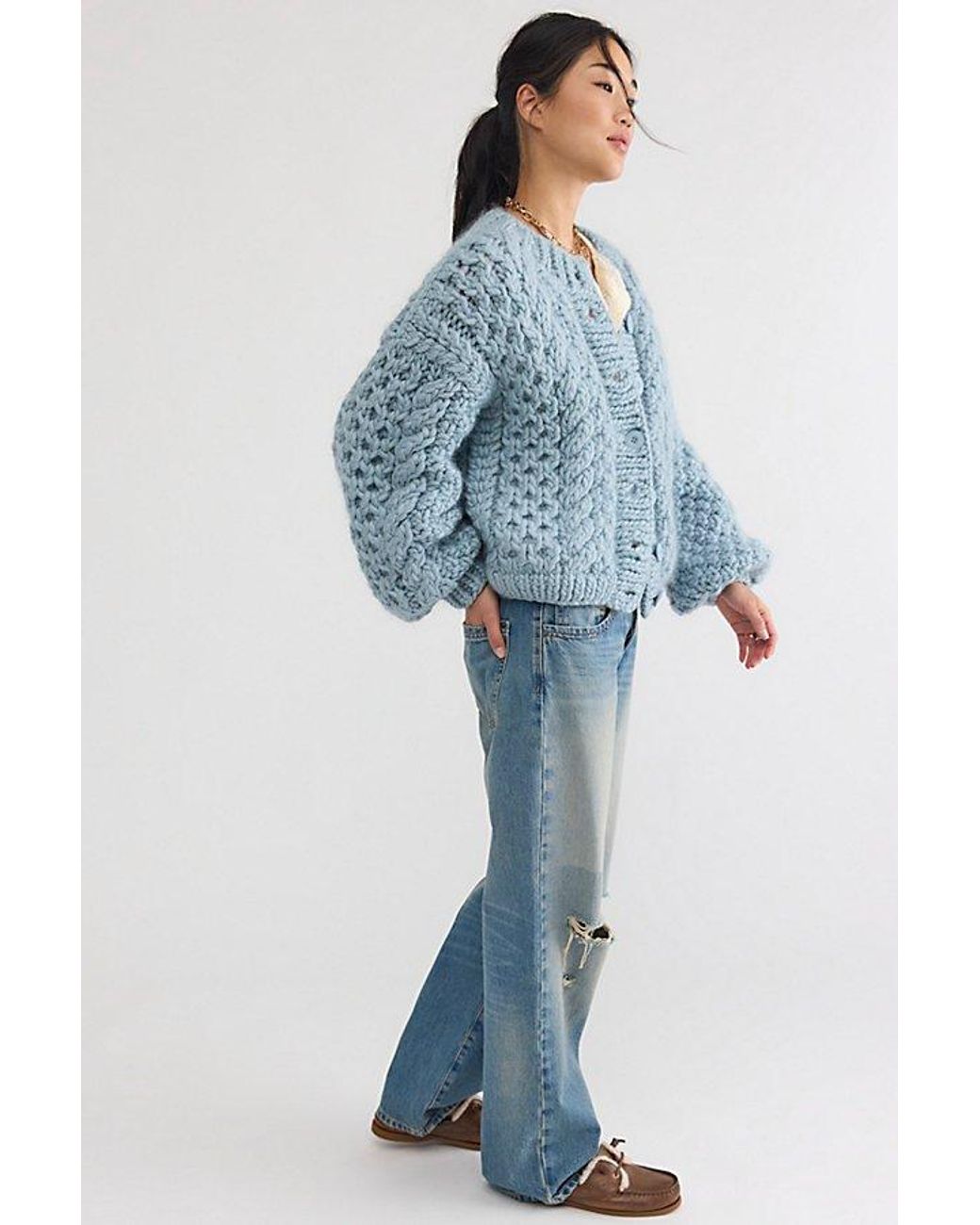 Mr. Mittens Blue Charlotte Honey Cable Knit Cardi