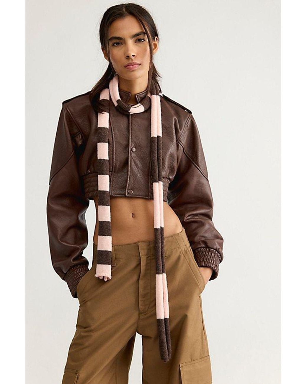 Free People Natural So Stripe Skinny Scarf