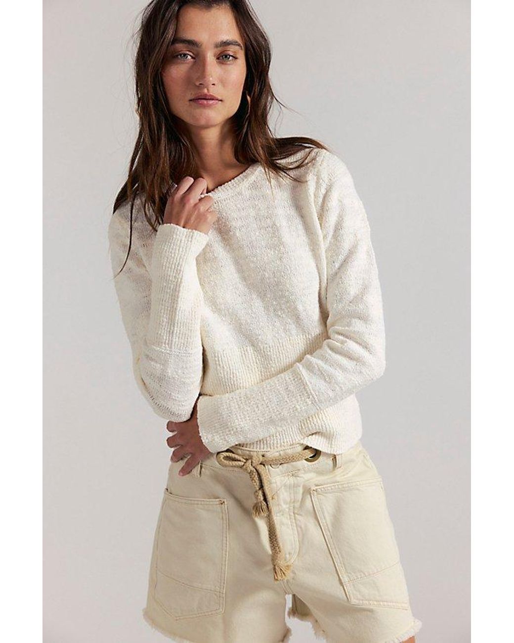Free People Natural Rose Valley Pullover