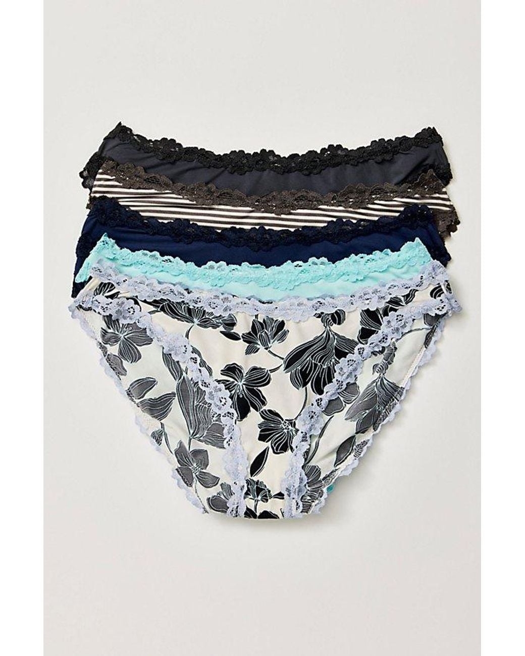 Intimately By Free People Multicolor Charlie Lace Microfiber Bikini Undies 5-Pack By