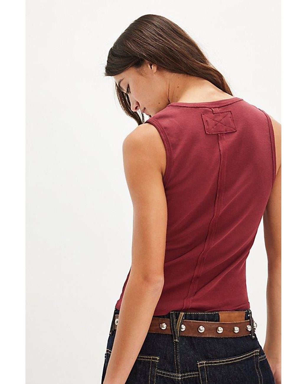 Free People Brown Neria V-Neck Tank Top