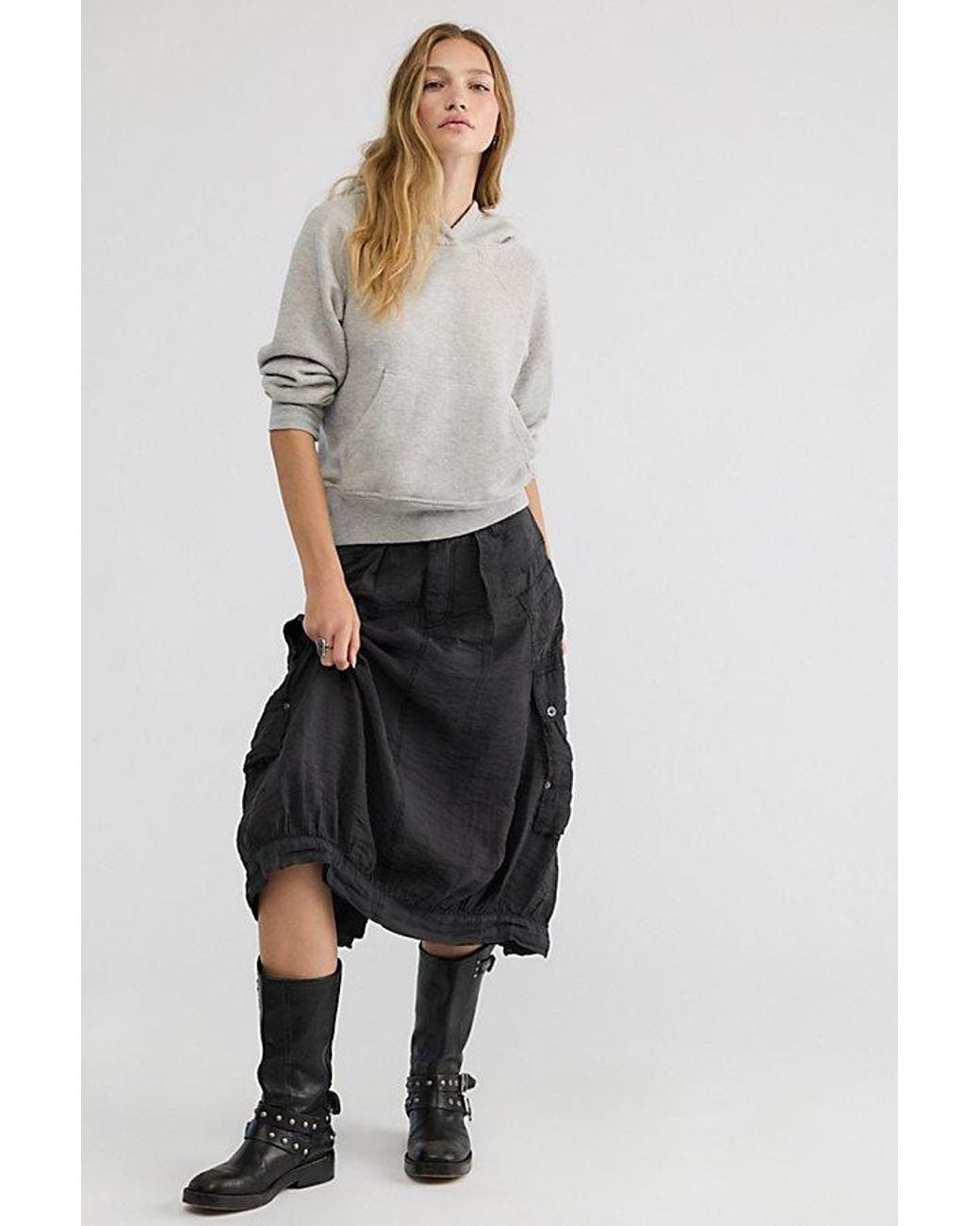 Free People Black Rogue Cargo Skirt