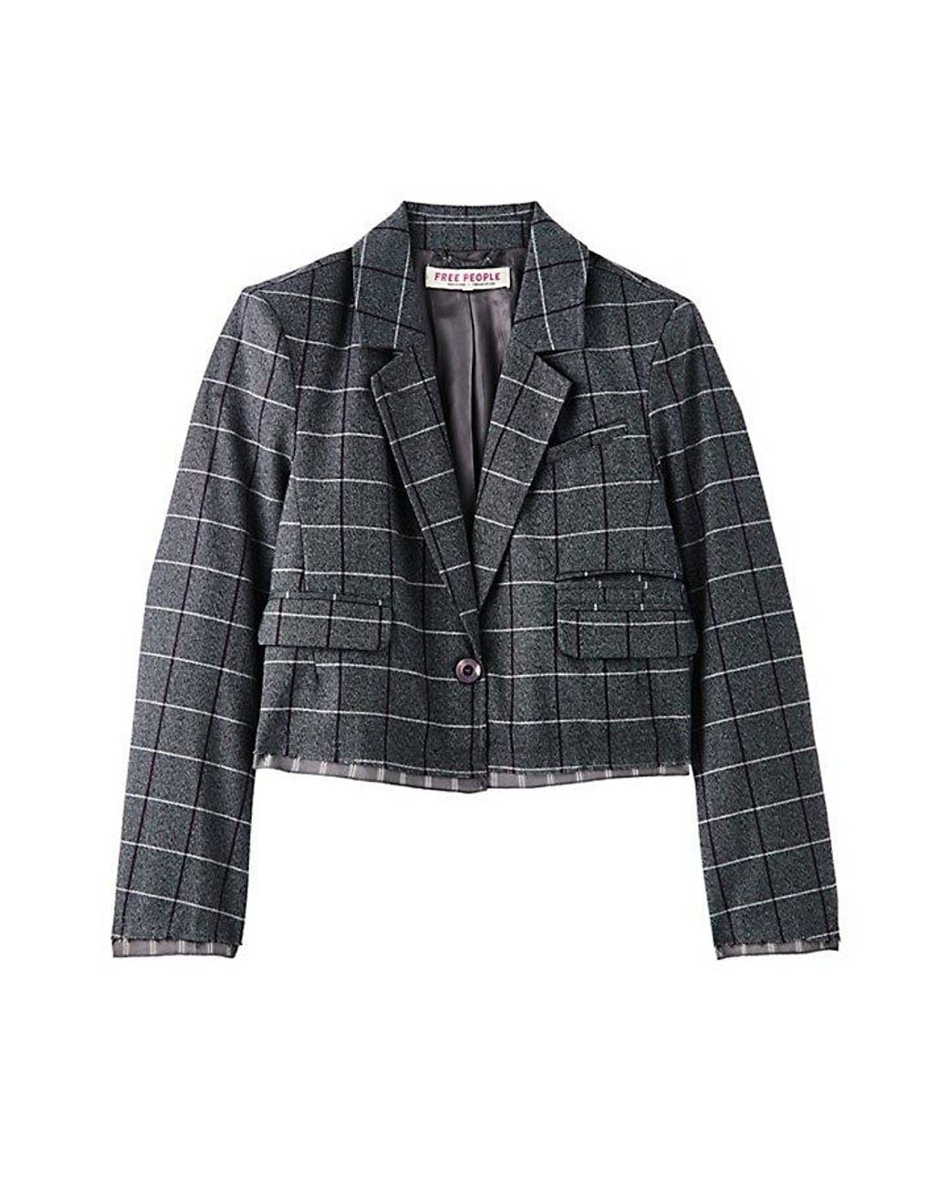 Free People Gray Academia Blazer Jacket