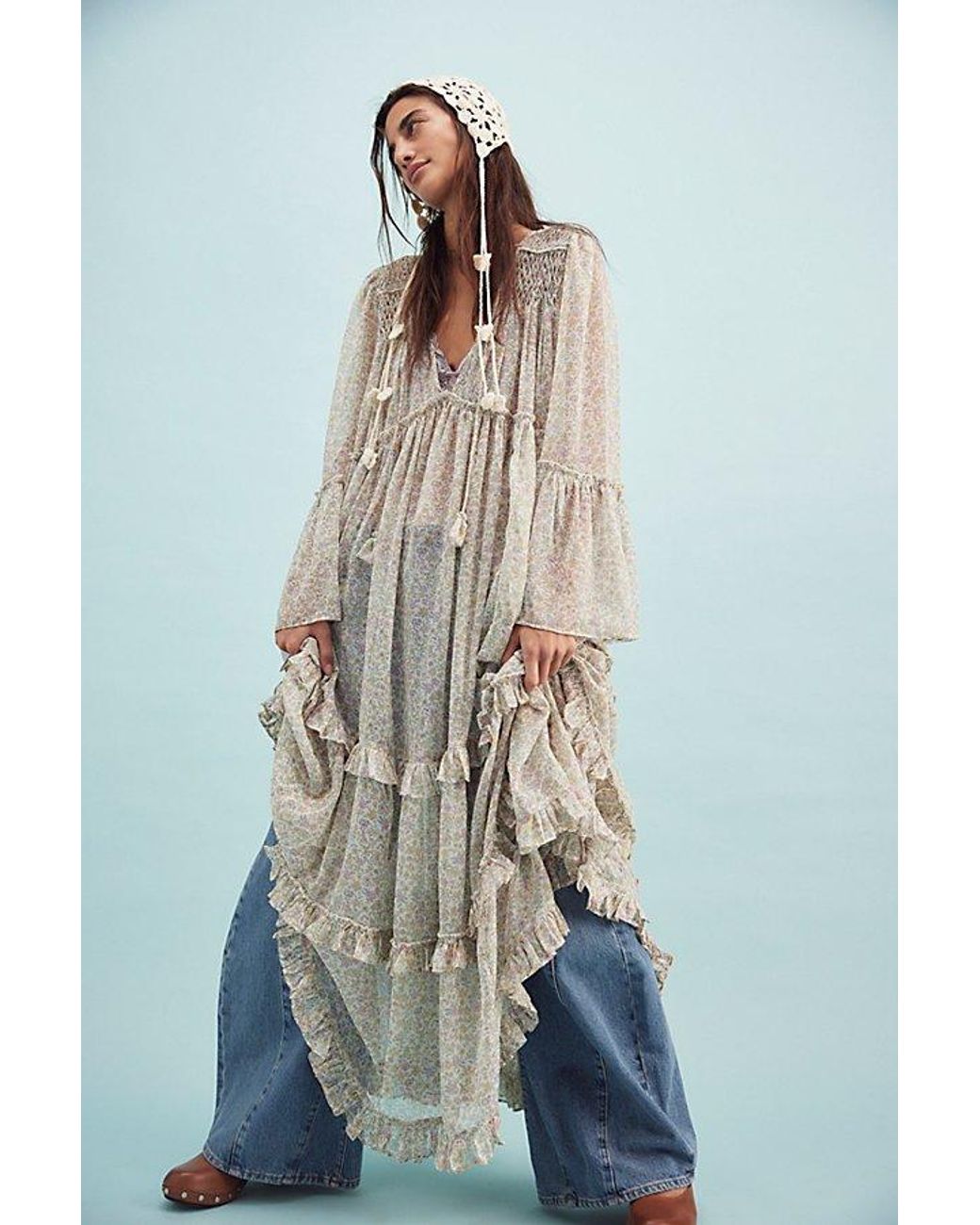 Free People Weeping Willows Maxi Dress in Blue | Lyst