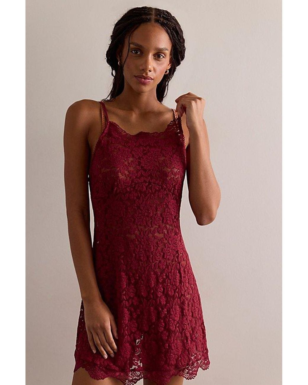 Intimately By Free People Red First Impressions Mini Slip Dress By