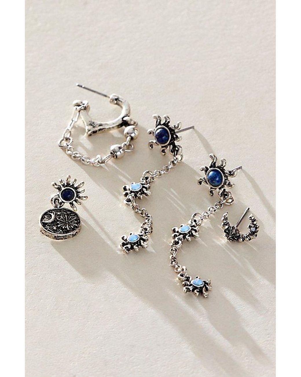 Free People Blue Driftwood Earring Set