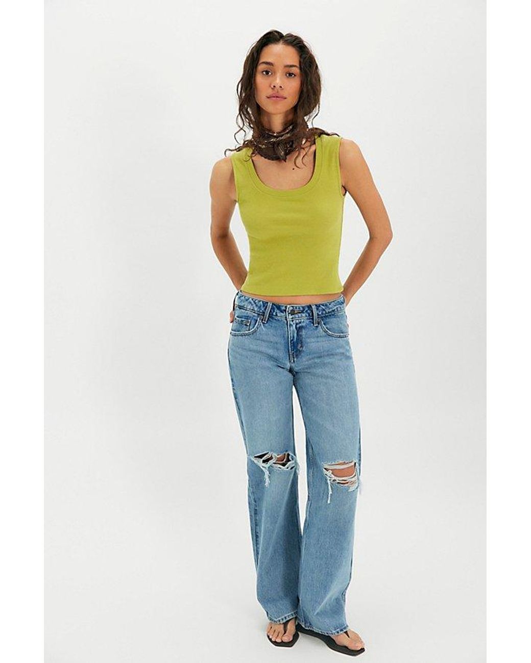 Free People Yellow Ballad Reversible Tank Top