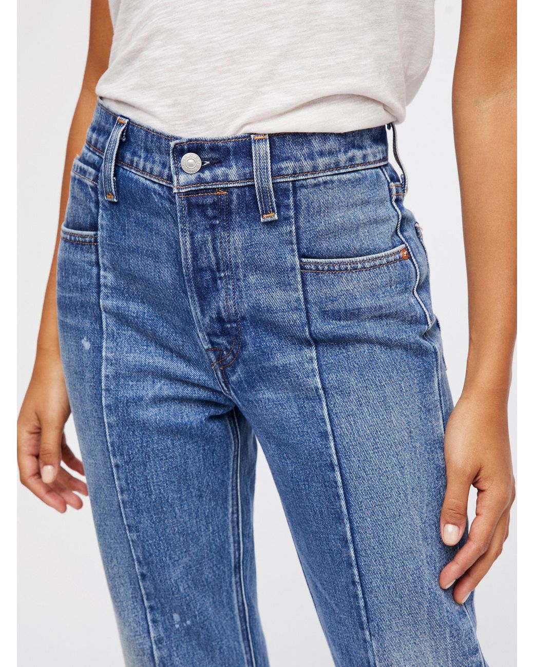 Free People Levi's Altered Straight Leg Jeans in Blue | Lyst UK
