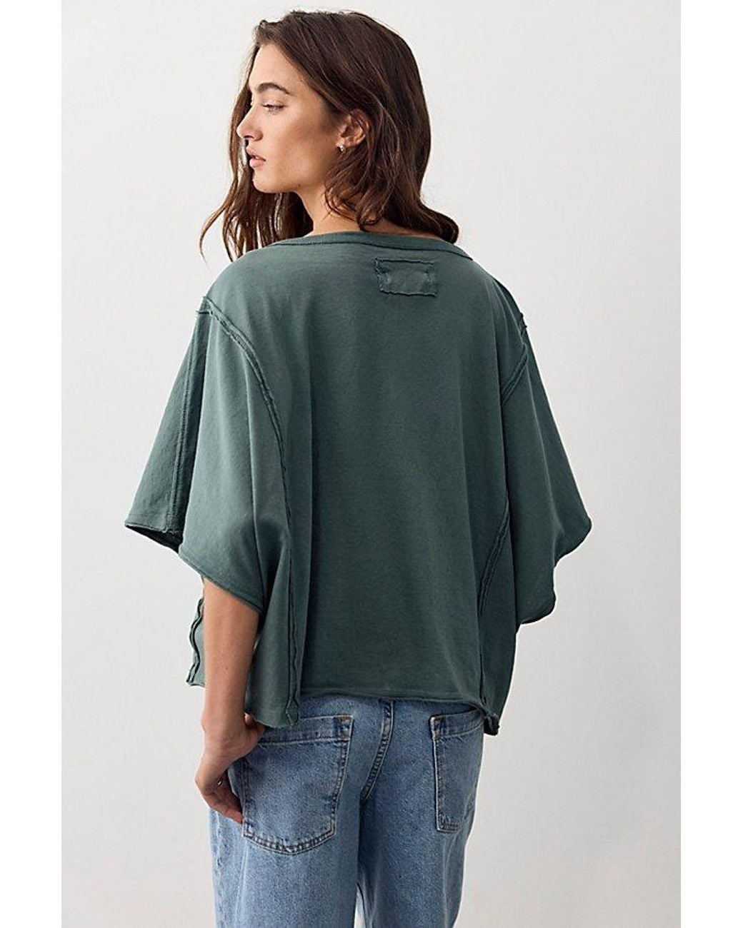 Free People Gray Next Level Boat Neck Tee