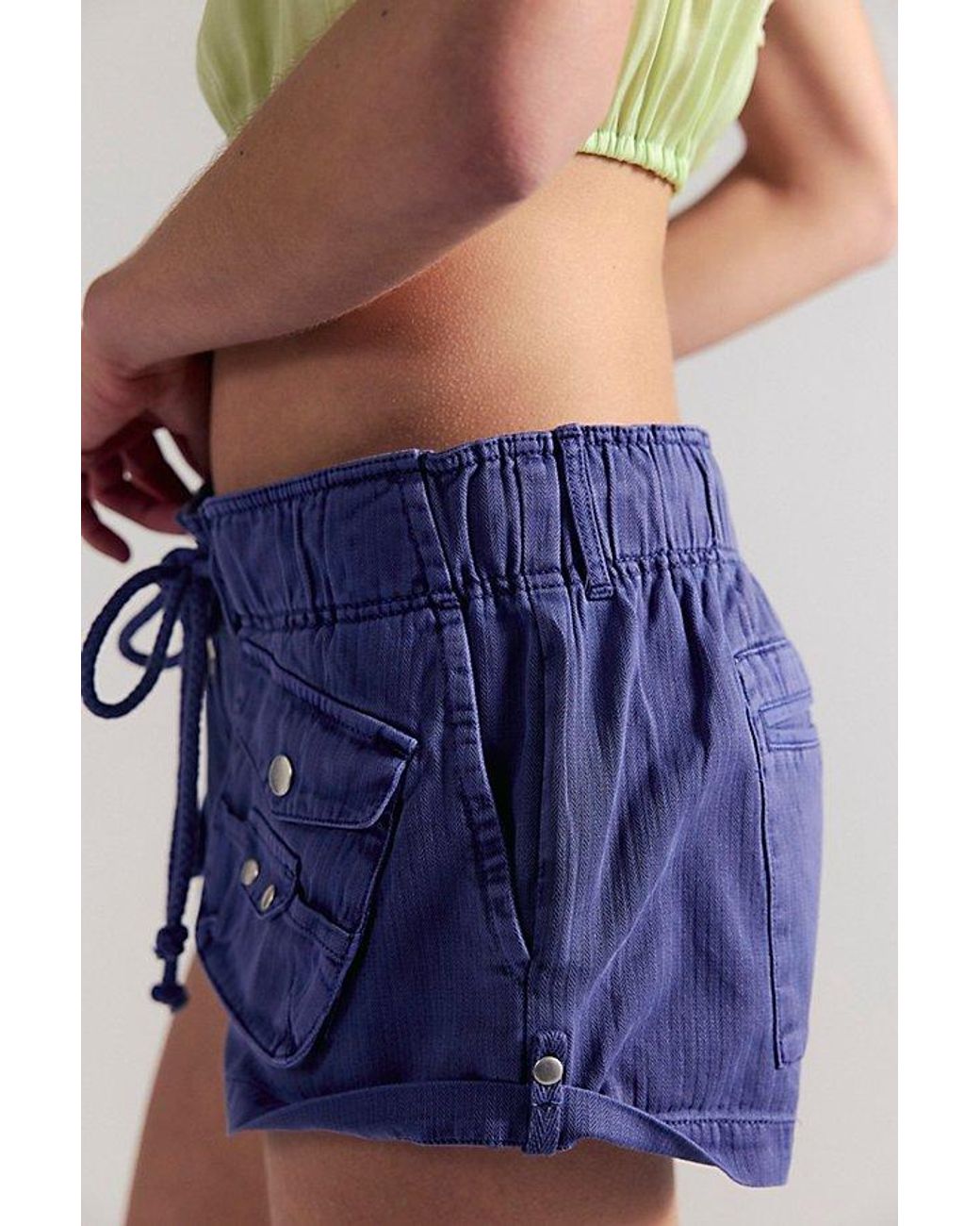 Free People Green Waimea Slouchy Solid Shorts