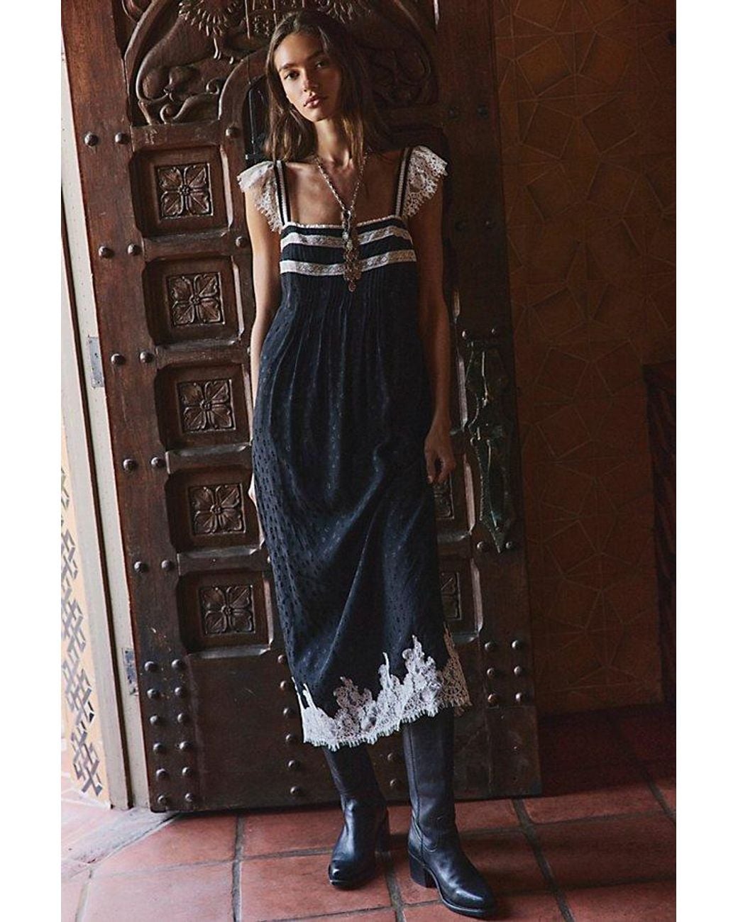 Free People Brown Priscilla Midi Dress